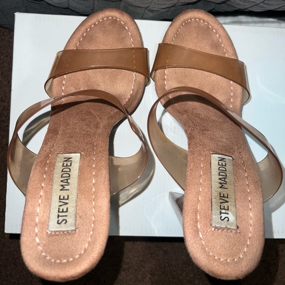 Steve Madden Glassy Heeled Sandal Tan - Picture 5 of 7